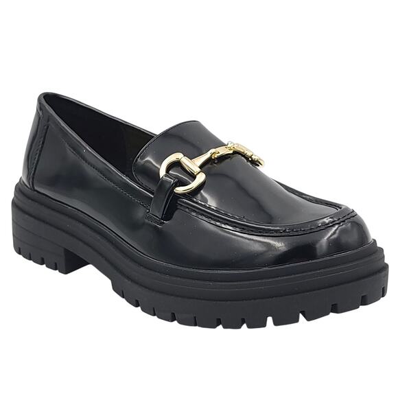 Alfani Women Jimena Lug Sole Horse Bit Slip On Loafers Size US 6.5M Black Box - Picture 1 of 5